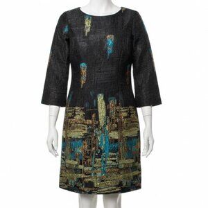 Iren Klairie Women's Crepe Dress 10 40 EU Black Blue Bold Elegance Classic